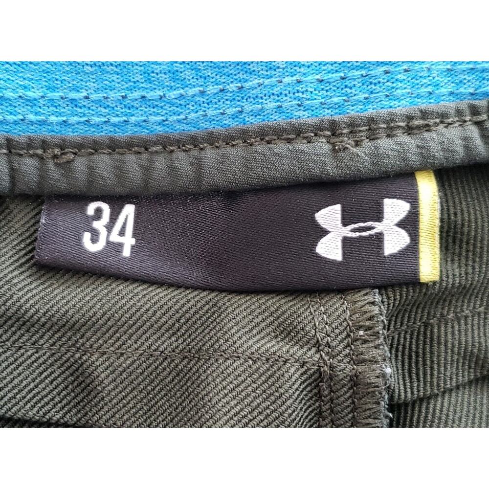 Under Armour Mens Shorts 34 Dark Green Flat Front Non Slip Waist Casual/Active - Picture 3 of 3